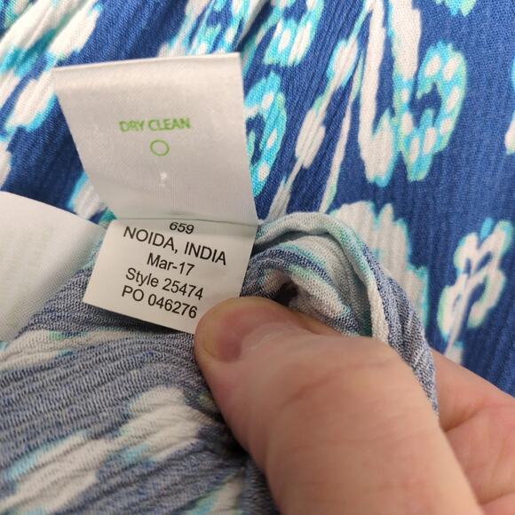 Lilly Pulitzer Elsa Romper Women's M Long Sleeve Indigo Get In Line Blue Beachy - Picture 9 of 10